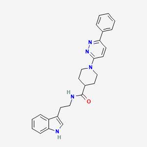 molecular formula C26H27N5O B2471966 N-[2-(1H-吲哚-3-基)乙基]-1-(6-苯基吡哒嗪-3-基)哌啶-4-甲酰胺 CAS No. 1105216-81-6
