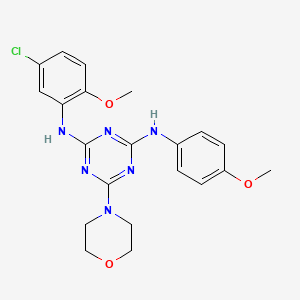 molecular formula C21H23ClN6O3 B2471968 N2-(5-氯-2-甲氧基苯基)-N4-(4-甲氧基苯基)-6-吗啉代-1,3,5-三嗪-2,4-二胺 CAS No. 946343-55-1