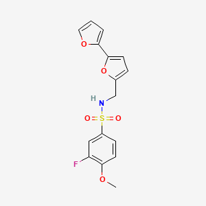 molecular formula C16H14FNO5S B2471979 N-([2,2'-双呋喃]-5-基甲基)-3-氟-4-甲氧基苯磺酰胺 CAS No. 2034339-15-4