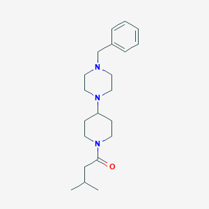 molecular formula C21H33N3O B247198 1-[4-(4-Benzylpiperazin-1-yl)piperidin-1-yl]-3-methylbutan-1-one 