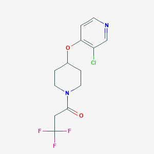molecular formula C13H14ClF3N2O2 B2471984 1-(4-((3-Chloropyridin-4-yl)oxy)piperidin-1-yl)-3,3,3-trifluoropropan-1-one CAS No. 2034302-74-2