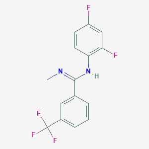 molecular formula C15H11F5N2 B2471987 N-(2,4-difluorophenyl)-N'-methyl-3-(trifluoromethyl)benzenecarboximidamide CAS No. 303149-01-1