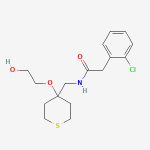 2-(2-chlorophenyl)-N-((4-(2-hydroxyethoxy)tetrahydro-2H-thiopyran-4-yl)methyl)acetamide