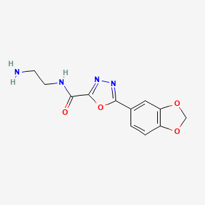 molecular formula C12H12N4O4 B2471989 N-(2-aminoethyl)-5-(1,3-benzodioxol-5-yl)-1,3,4-oxadiazole-2-carboxamide CAS No. 924871-49-8
