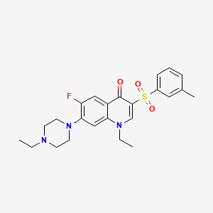 molecular formula C24H28FN3O3S B2471992 1-ethyl-7-(4-ethylpiperazin-1-yl)-6-fluoro-3-(m-tolylsulfonyl)quinolin-4(1H)-one CAS No. 892784-55-3