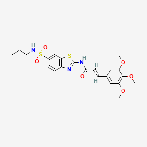 molecular formula C22H25N3O6S2 B2471997 (E)-N-(6-(N-propylsulfamoyl)benzo[d]thiazol-2-yl)-3-(3,4,5-trimethoxyphenyl)acrylamide CAS No. 691397-51-0