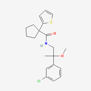 molecular formula C20H24ClNO2S B2472003 N-(2-(3-chlorophenyl)-2-methoxypropyl)-1-(thiophen-2-yl)cyclopentanecarboxamide CAS No. 1795470-88-0
