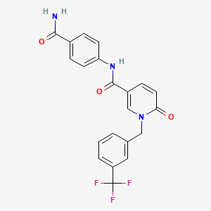 N-(4-carbamoylphenyl)-6-oxo-1-{[3-(trifluoromethyl)phenyl]methyl}-1,6-dihydropyridine-3-carboxamide