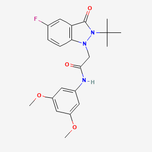 2-(2-(tert-butyl)-5-fluoro-3-oxo-2,3-dihydro-1H-indazol-1-yl)-N-(3,5-dimethoxyphenyl)acetamide