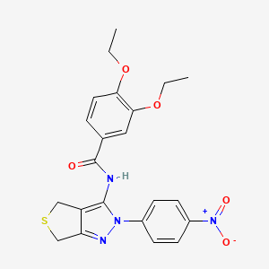 3,4-diethoxy-N-(2-(4-nitrophenyl)-4,6-dihydro-2H-thieno[3,4-c]pyrazol-3-yl)benzamide