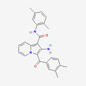 molecular formula C26H25N3O2 B2472008 2-amino-3-(3,4-dimethylbenzoyl)-N-(2,5-dimethylphenyl)indolizine-1-carboxamide CAS No. 903342-90-5