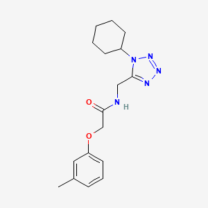 molecular formula C17H23N5O2 B2472010 N-((1-cyclohexyl-1H-tetrazol-5-yl)methyl)-2-(m-tolyloxy)acetamide CAS No. 921144-38-9