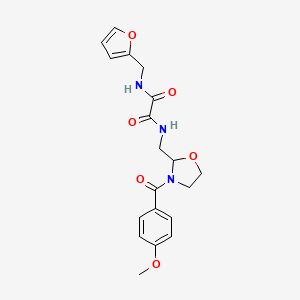 N'-[(furan-2-yl)methyl]-N-{[3-(4-methoxybenzoyl)-1,3-oxazolidin-2-yl]methyl}ethanediamide