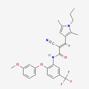 (E)-2-cyano-3-(2,5-dimethyl-1-propylpyrrol-3-yl)-N-[2-(3-methoxyphenoxy)-5-(trifluoromethyl)phenyl]prop-2-enamide