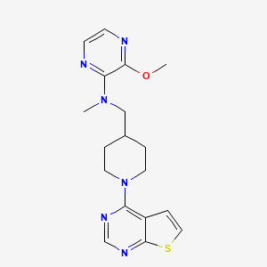 3-Methoxy-N-methyl-N-[(1-thieno[2,3-d]pyrimidin-4-ylpiperidin-4-yl)methyl]pyrazin-2-amine
