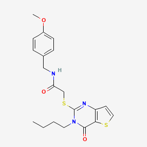 2-[(3-butyl-4-oxo-3,4-dihydrothieno[3,2-d]pyrimidin-2-yl)sulfanyl]-N-(4-methoxybenzyl)acetamide