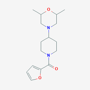 molecular formula C16H24N2O3 B247202 4-[1-(2-Furoyl)-4-piperidinyl]-2,6-dimethylmorpholine 