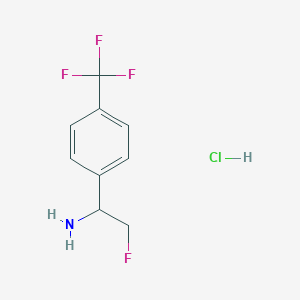 molecular formula C9H10ClF4N B2472020 2-Fluoro-1-[4-(trifluoromethyl)phenyl]ethanamine;hydrochloride CAS No. 2416234-41-6