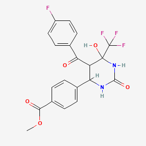 Methyl 4-[5-(4-fluorobenzoyl)-6-hydroxy-2-oxo-6-(trifluoromethyl)-1,3-diazinan-4-yl]benzoate