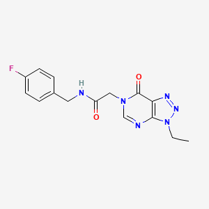 molecular formula C15H15FN6O2 B2472027 2-(3-ethyl-7-oxo-3H-[1,2,3]triazolo[4,5-d]pyrimidin-6(7H)-yl)-N-(4-fluorobenzyl)acetamide CAS No. 1058433-11-6