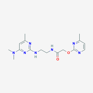 N-(2-((4-(dimethylamino)-6-methylpyrimidin-2-yl)amino)ethyl)-2-((4-methylpyrimidin-2-yl)oxy)acetamide