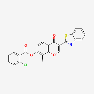 molecular formula C24H14ClNO4S B2472032 3-(benzo[d]thiazol-2-yl)-8-methyl-4-oxo-4H-chromen-7-yl 2-chlorobenzoate CAS No. 610760-66-2