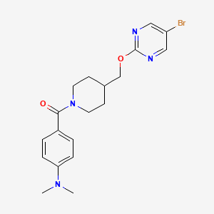 molecular formula C19H23BrN4O2 B2472033 [4-[(5-Bromopyrimidin-2-yl)oxymethyl]piperidin-1-yl]-[4-(dimethylamino)phenyl]methanone CAS No. 2380042-76-0