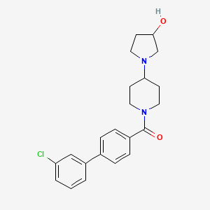 molecular formula C22H25ClN2O2 B2472038 (3'-氯-[1,1'-联苯]-4-基)(4-(3-羟基吡咯烷-1-基)哌啶-1-基)甲酮 CAS No. 1448050-32-5