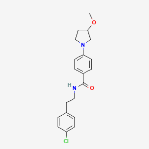 molecular formula C20H23ClN2O2 B2472043 N-(4-chlorophenethyl)-4-(3-methoxypyrrolidin-1-yl)benzamide CAS No. 1797702-02-3