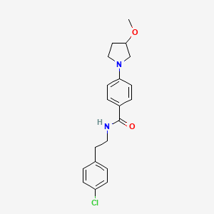 molecular formula C20H23ClN2O2 B2472043 N-[2-(4-クロロフェニル)エチル]-4-(3-メトキシピロリジン-1-イル)ベンザミド CAS No. 1797702-02-3