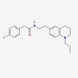 molecular formula C22H27FN2O B2472046 2-(4-fluorophenyl)-N-(2-(1-propyl-1,2,3,4-tetrahydroquinolin-6-yl)ethyl)acetamide CAS No. 955527-77-2