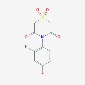 molecular formula C10H7F2NO4S B2472048 4-(2,4-Difluorophenyl)-1lambda~6~,4-thiazinane-1,1,3,5-tetraone CAS No. 338793-95-6