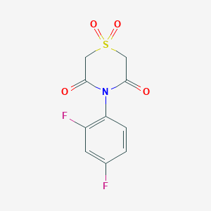 molecular formula C10H7F2NO4S B2472048 4-(2,4-二氟苯基)-1λ~6~,4-噻嗪烷-1,1,3,5-四酮 CAS No. 338793-95-6