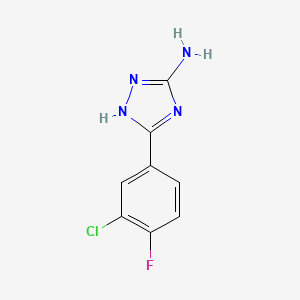 molecular formula C8H6ClFN4 B2472054 5-(3-氯-4-氟苯基)-1H-1,2,4-三唑-3-胺 CAS No. 1279219-23-6