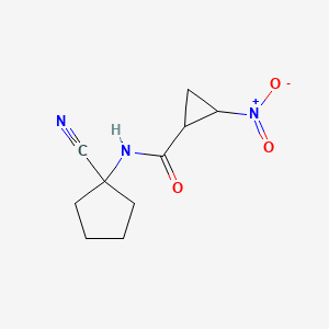 molecular formula C10H13N3O3 B2472060 N-(1-cyanocyclopentyl)-2-nitrocyclopropane-1-carboxamide CAS No. 1423442-94-7
