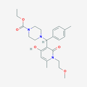 molecular formula C24H33N3O5 B2472061 4-((4-羟基-1-(2-甲氧基乙基)-6-甲基-2-氧代-1,2-二氢吡啶-3-基)(对甲苯基)甲基)哌嗪-1-羧酸乙酯 CAS No. 897735-36-3