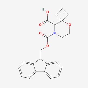 molecular formula C23H23NO5 B2472067 8-(9H-Fluoren-9-ylmethoxycarbonyl)-5-oxa-8-azaspiro[3.5]nonane-9-carboxylic acid CAS No. 2580182-51-8