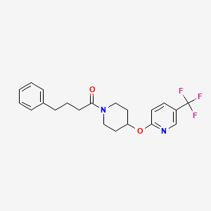 molecular formula C21H23F3N2O2 B2472071 4-Phenyl-1-(4-((5-(trifluoromethyl)pyridin-2-yl)oxy)piperidin-1-yl)butan-1-one CAS No. 1421505-28-3