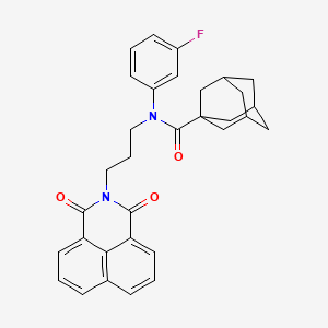 N-(3-{2,4-dioxo-3-azatricyclo[7.3.1.0^{5,13}]trideca-1(12),5,7,9(13),10-pentaen-3-yl}propyl)-N-(3-fluorophenyl)adamantane-1-carboxamide