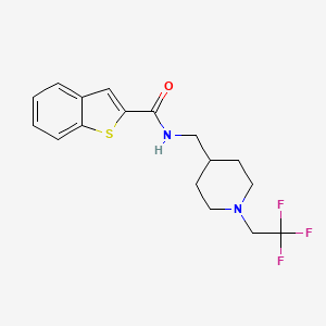 molecular formula C17H19F3N2OS B2472083 N-[[1-(2,2,2-Trifluoroethyl)piperidin-4-yl]methyl]-1-benzothiophene-2-carboxamide CAS No. 2309732-05-4