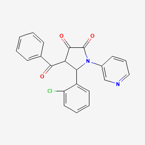 molecular formula C22H15ClN2O3 B2472088 4-Benzoyl-5-(2-chlorophenyl)-1-(pyridin-3-yl)pyrrolidine-2,3-dione CAS No. 2034614-19-0