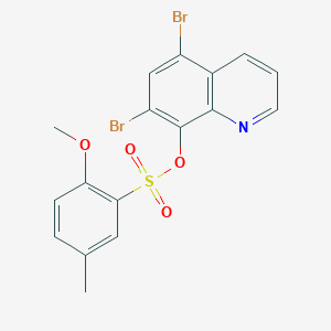 molecular formula C17H13Br2NO4S B2472094 5,7-Dibromoquinolin-8-yl 2-methoxy-5-methylbenzene-1-sulfonate CAS No. 459182-72-0