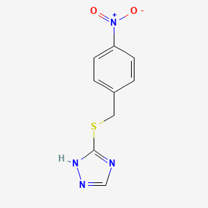 molecular formula C9H8N4O2S B2472095 3-[(4-硝基苄基)硫代]-4H-1,2,4-三唑 CAS No. 296272-93-0