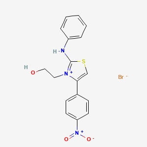 molecular formula C17H16BrN3O3S B2472096 3-(2-羟乙基)-4-(4-硝基苯基)-2-(苯基氨基)-1,3-噻唑-3-溴化物 CAS No. 365243-75-0