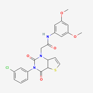 molecular formula C22H18ClN3O5S B2472099 2-[3-(3-chlorophenyl)-2,4-dioxo-1H,2H,3H,4H-thieno[3,2-d]pyrimidin-1-yl]-N-(3,5-dimethoxyphenyl)acetamide CAS No. 1260921-00-3