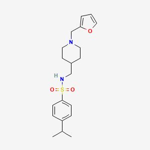 molecular formula C20H28N2O3S B2472100 N-((1-(furan-2-ylmethyl)piperidin-4-yl)methyl)-4-isopropylbenzenesulfonamide CAS No. 953230-95-0