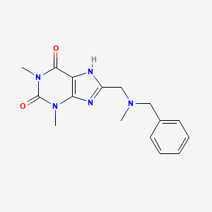 molecular formula C16H19N5O2 B2472105 8-[(Benzyl-methyl-amino)-methyl]-1,3-dimethyl-3,7-dihydro-purine-2,6-dione CAS No. 133231-17-1