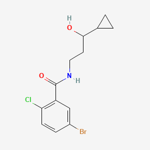 molecular formula C13H15BrClNO2 B2472106 5-溴-2-氯-N-(3-环丙基-3-羟基丙基)苯甲酰胺 CAS No. 1396679-13-2