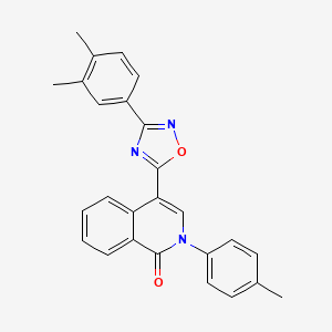 molecular formula C26H21N3O2 B2472113 4-[3-(3,4-二甲基苯基)-1,2,4-噁二唑-5-基]-2-(4-甲基苯基)异喹啉-1(2H)-酮 CAS No. 1326929-47-8