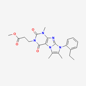 molecular formula C22H25N5O4 B2472115 methyl 3-(8-(2-ethylphenyl)-1,6,7-trimethyl-2,4-dioxo-1H-imidazo[2,1-f]purin-3(2H,4H,8H)-yl)propanoate CAS No. 887457-22-9